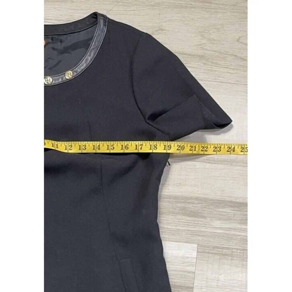 Tory Burch Black Midi Dress with Subtle Gold Trim